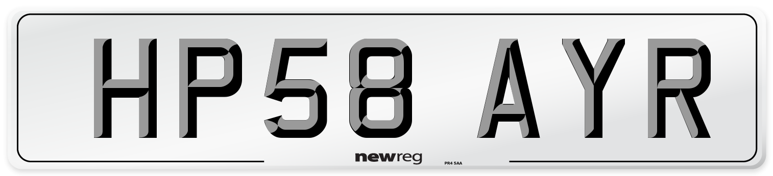 HP58 AYR Number Plate from New Reg